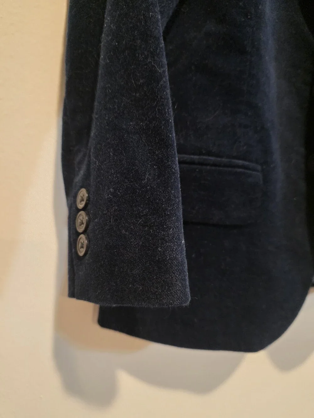 ​H&M Boys Navy Blue Velvet Blazer Jacket Size 3-4Y (US 3-4T / EUR 104) Holiday